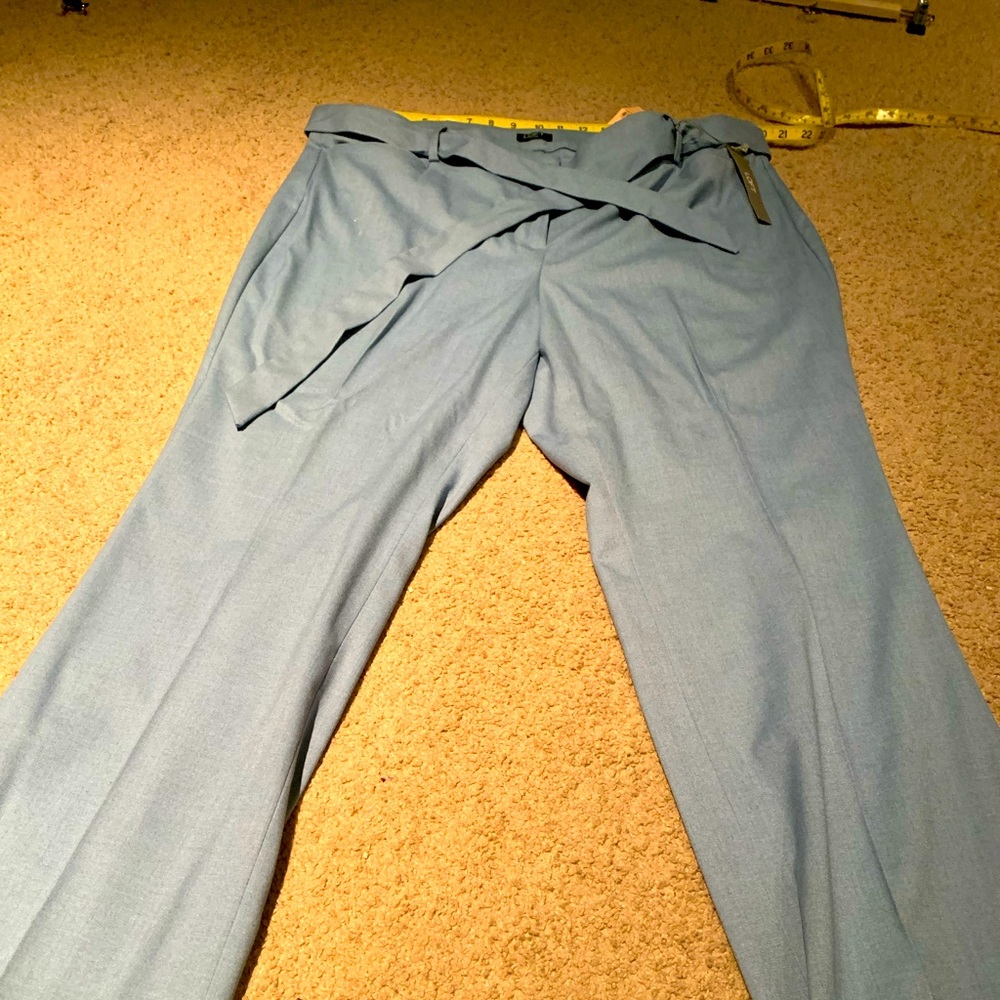 Ann Taylor Loft Light Blue Pants with tie belt.